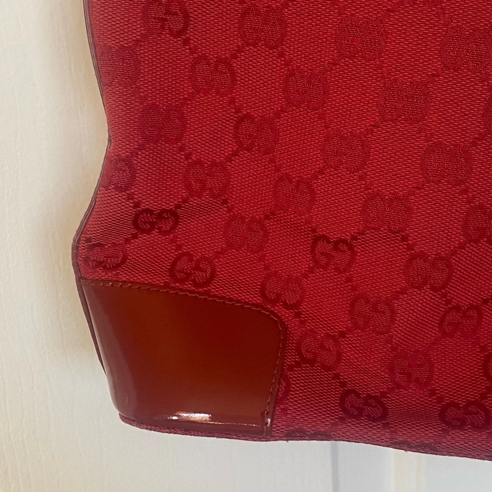 👜Authentic Gucci GG Canvas Shoulder Bag - Red - Picture 6 of 16